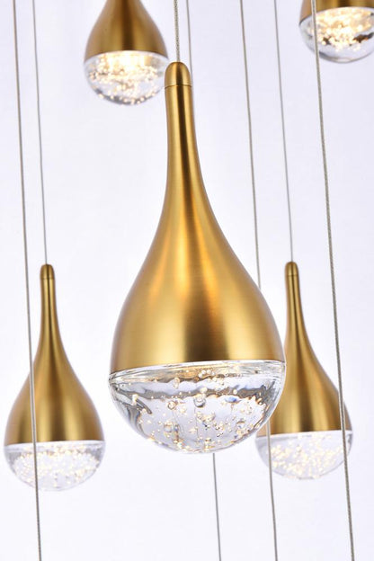 Elegant Furniture & Lighting - Amherst 36 inch LED chandelier in satin gold - 3816D36SG veiw 4