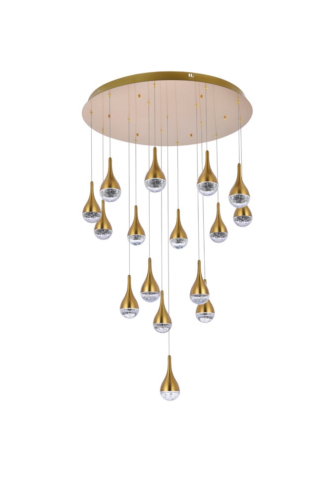 Elegant Furniture & Lighting - Amherst 36 inch LED chandelier in satin gold - 3816D36SG veiw 7