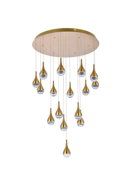 Elegant Furniture & Lighting - Amherst 36 inch LED chandelier in satin gold - 3816D36SG veiw 7