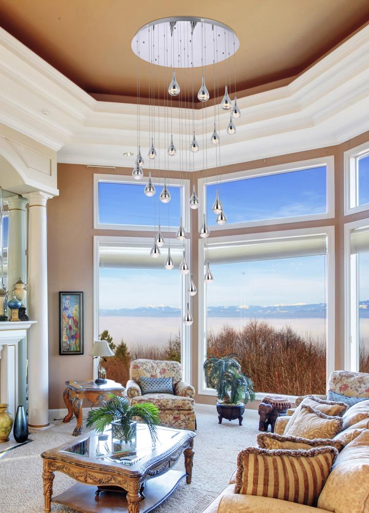 Elegant Furniture & Lighting - Amherst 42 inch LED chandelier in chrome - 3825D42C veiw 2