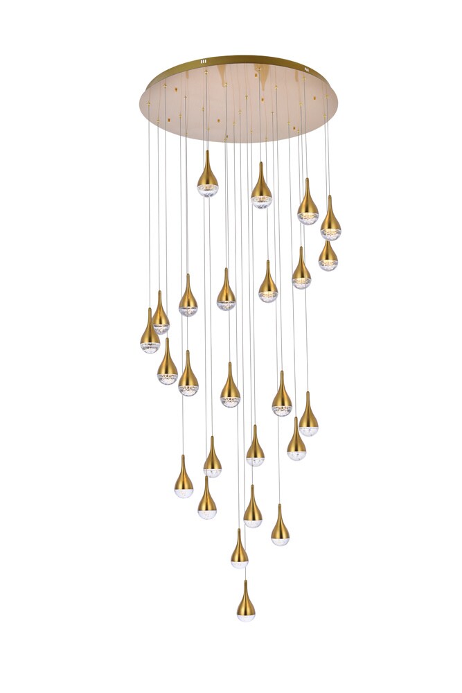 Elegant Furniture & Lighting - Amherst 42 inch LED chandelier in satin gold - 3825D42SG veiw 1