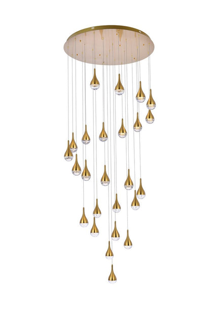 Elegant Furniture & Lighting - Amherst 42 inch LED chandelier in satin gold - 3825D42SG veiw 1
