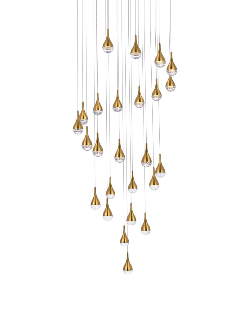 Elegant Furniture & Lighting - Amherst 42 inch LED chandelier in satin gold - 3825D42SG veiw 3