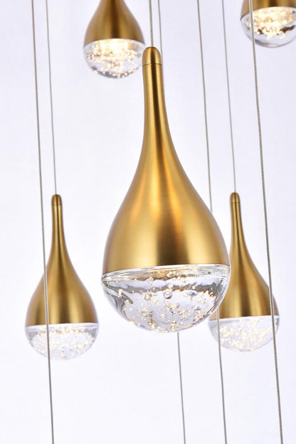 Elegant Furniture & Lighting - Amherst 42 inch LED chandelier in satin gold - 3825D42SG veiw 4