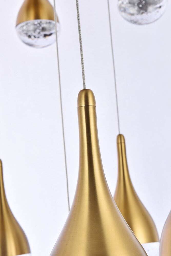 Elegant Furniture & Lighting - Amherst 42 inch LED chandelier in satin gold - 3825D42SG veiw 6