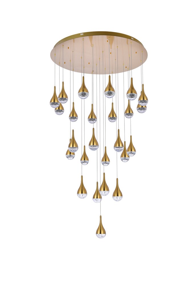 Elegant Furniture & Lighting - Amherst 42 inch LED chandelier in satin gold - 3825D42SG veiw 7