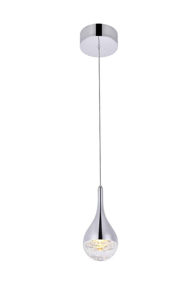 Elegant Furniture & Lighting - Amherst LED 1-light pendant 5 in x 9in chrome finish - 3801D4C veiw 1
