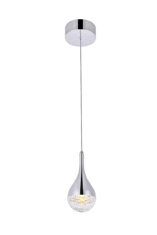 Elegant Furniture & Lighting - Amherst LED 1-light pendant 5 in x 9in chrome finish - 3801D4C veiw 1
