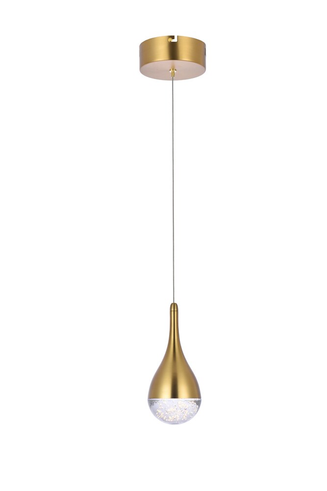 Elegant Furniture & Lighting - Amherst 5 inch LED pendant in satin gold - 3801D4SG veiw 1