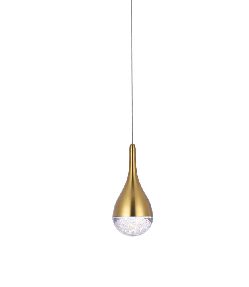 Elegant Furniture & Lighting - Amherst 5 inch LED pendant in satin gold - 3801D4SG veiw 3