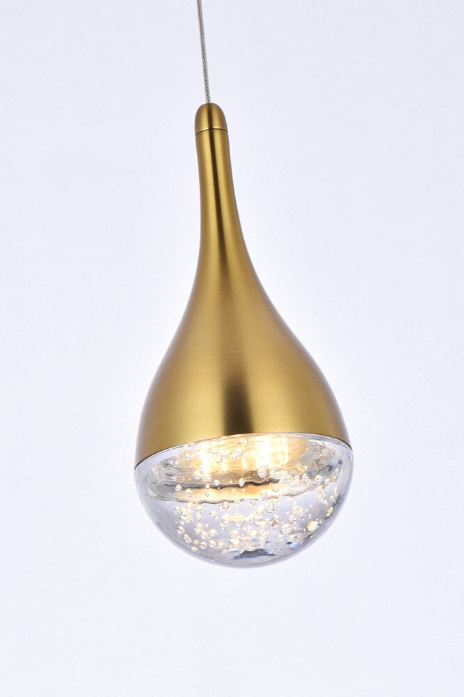 Elegant Furniture & Lighting - Amherst 5 inch LED pendant in satin gold - 3801D4SG veiw 4