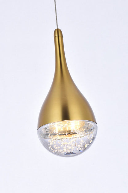 Elegant Furniture & Lighting - Amherst 5 inch LED pendant in satin gold - 3801D4SG veiw 4