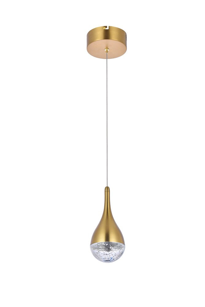 Elegant Furniture & Lighting - Amherst 5 inch LED pendant in satin gold - 3801D4SG veiw 7