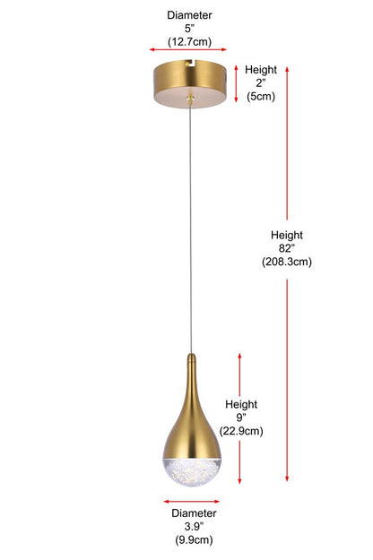 Elegant Furniture & Lighting - Amherst 5 inch LED pendant in satin gold - 3801D4SG veiw 9