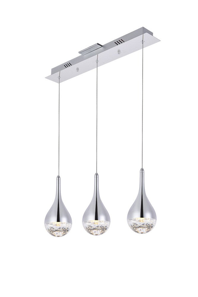 Elegant Furniture & Lighting - Amherst LED 3-light chandelier 24in x 4in x 9in chrome finish - 3803D24C veiw 1