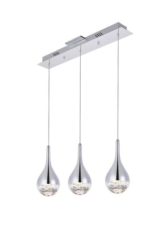 Elegant Furniture & Lighting - Amherst LED 3-light chandelier 24in x 4in x 9in chrome finish - 3803D24C veiw 1