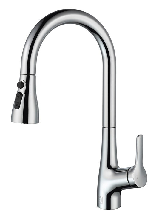 Elegant Furniture & Lighting - Andrea Single Handle Pull Down Sprayer Kitchen Faucet in Chrome - FAK-305PCH veiw 1