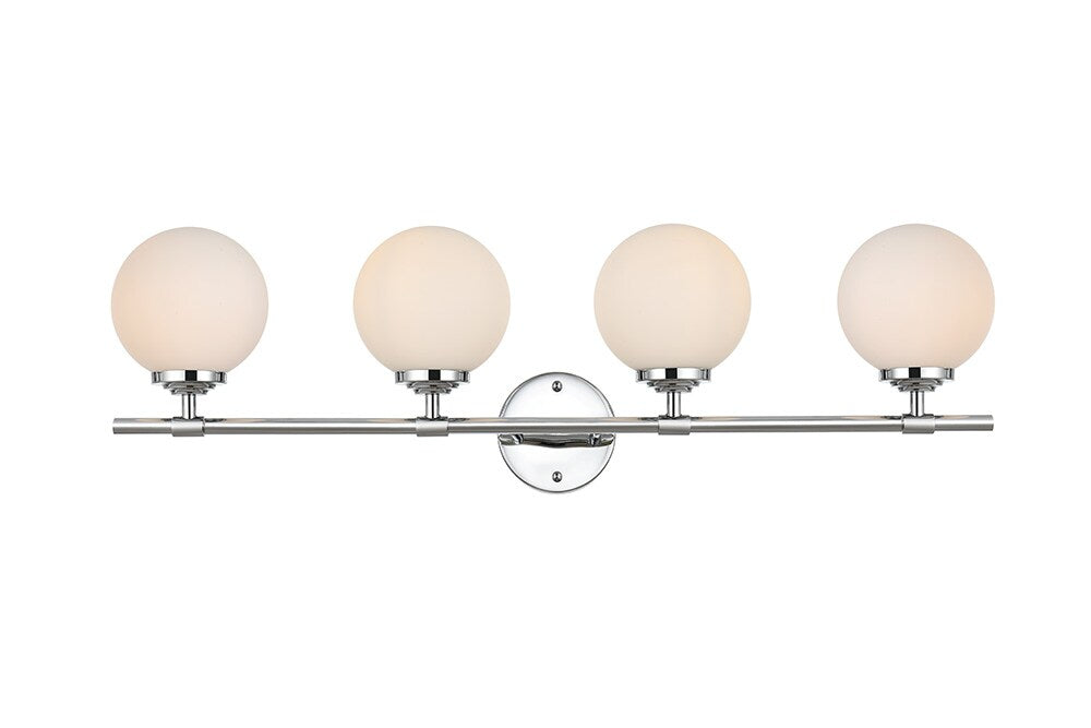 Elegant Furniture & Lighting - Ansley 4 light Chrome and frosted white Bath Sconce - LD7301W33CH veiw 1