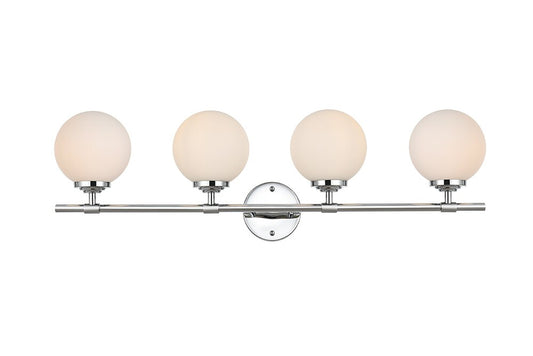 Elegant Furniture & Lighting - Ansley 4 light Chrome and frosted white Bath Sconce - LD7301W33CH veiw 1