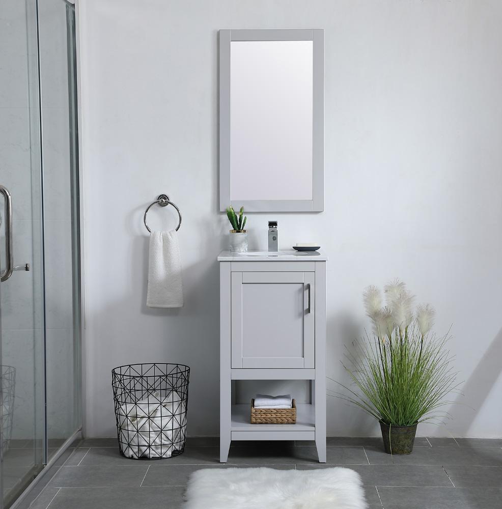Elegant Furniture & Lighting - Aqua rectangle vanity mirror 18 inch in Grey - VM21832GR veiw 4