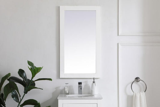 Elegant Furniture & Lighting - Aqua rectangle vanity mirror 18 inch in White - VM21832WH veiw 2