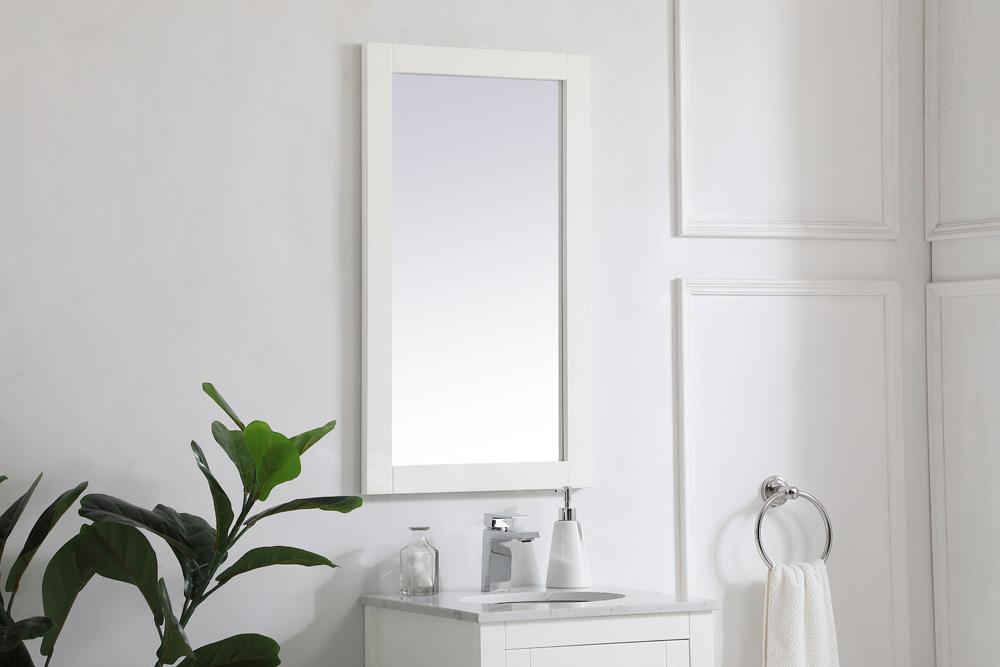 Elegant Furniture & Lighting - Aqua rectangle vanity mirror 18 inch in White - VM21832WH veiw 3