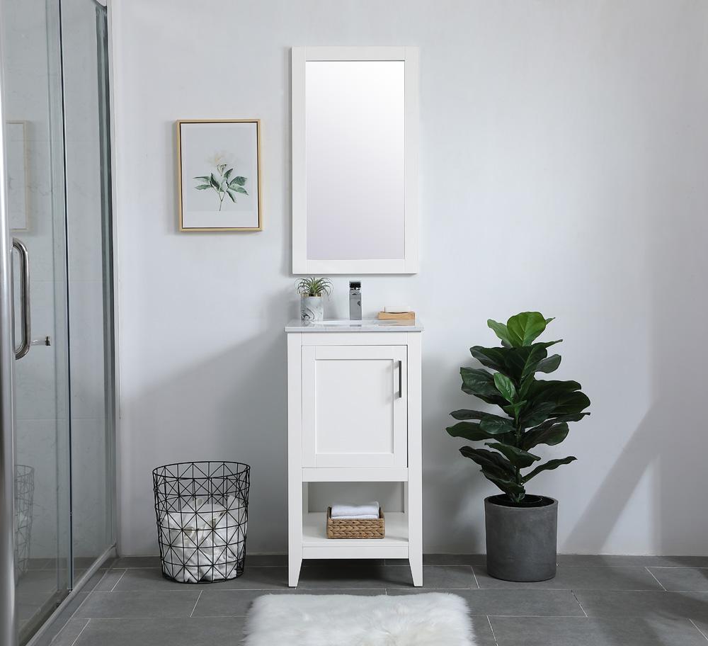 Elegant Furniture & Lighting - Aqua rectangle vanity mirror 18 inch in White - VM21832WH veiw 4