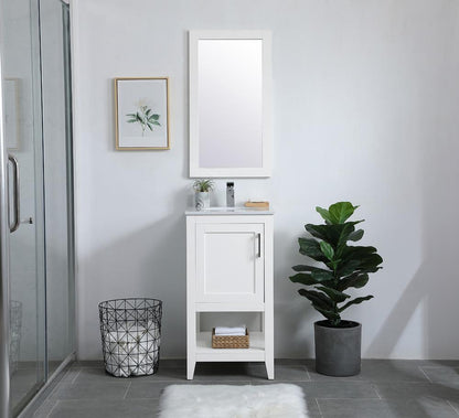 Elegant Furniture & Lighting - Aqua rectangle vanity mirror 18 inch in White - VM21832WH veiw 4