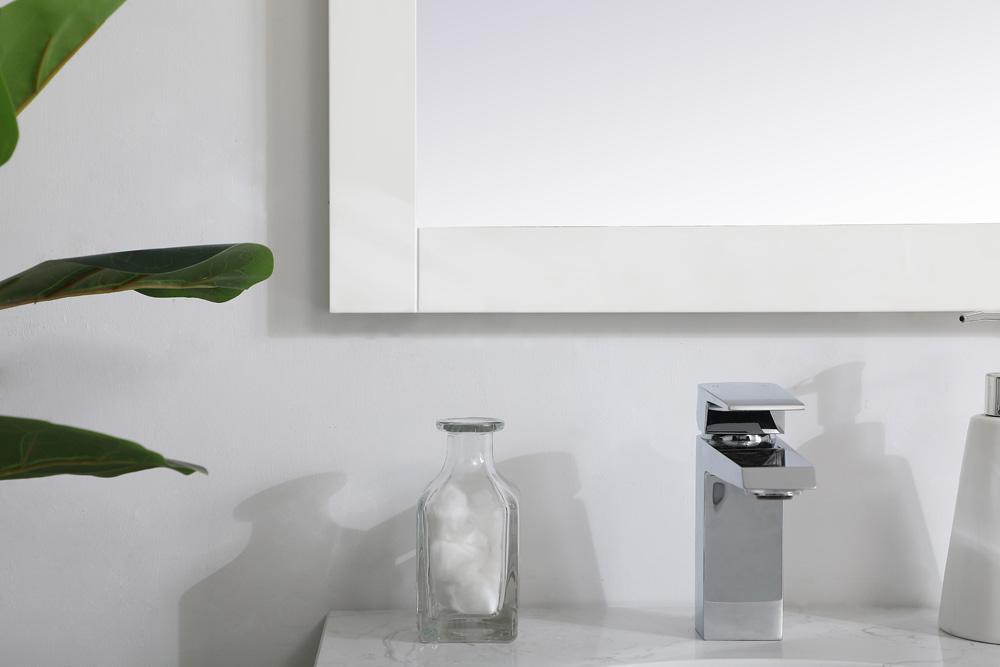 Elegant Furniture & Lighting - Aqua rectangle vanity mirror 18 inch in White - VM21832WH veiw 6