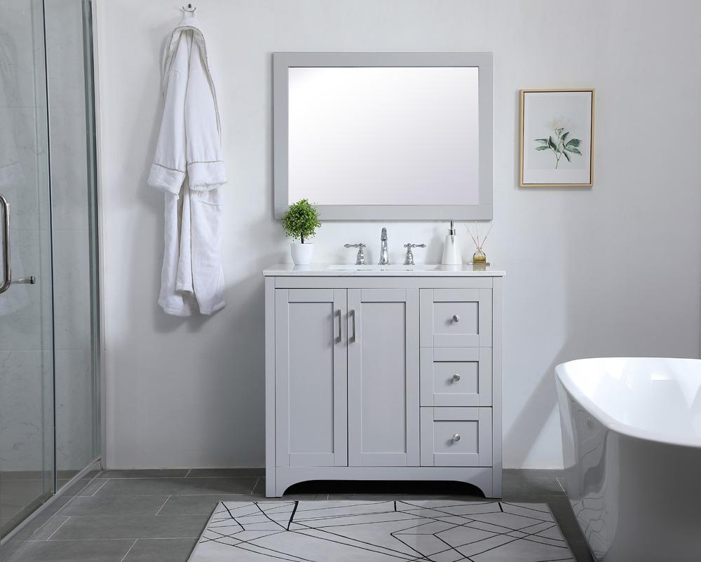 Elegant Furniture & Lighting - Aqua rectangle vanity mirror 24 inch in Grey - VM22432GR veiw 4