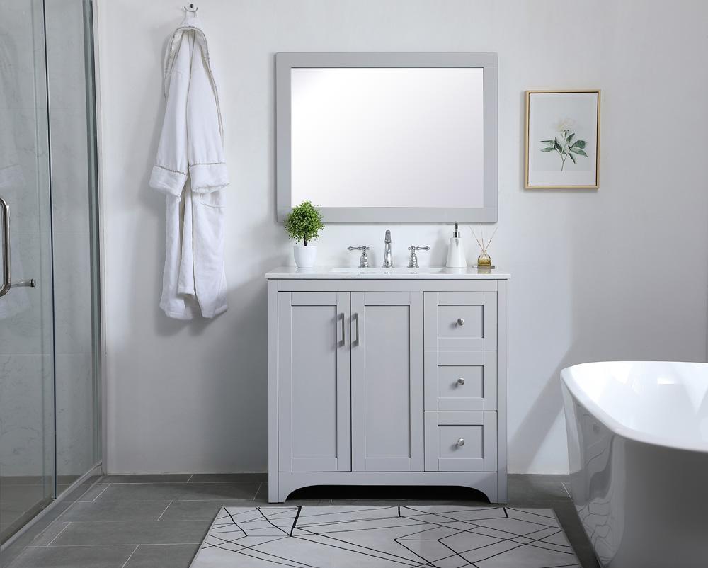 Elegant Furniture & Lighting - Aqua rectangle vanity mirror 24 inch in Grey - VM22436GR veiw 4