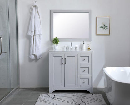 Elegant Furniture & Lighting - Aqua rectangle vanity mirror 24 inch in Grey - VM22436GR veiw 4