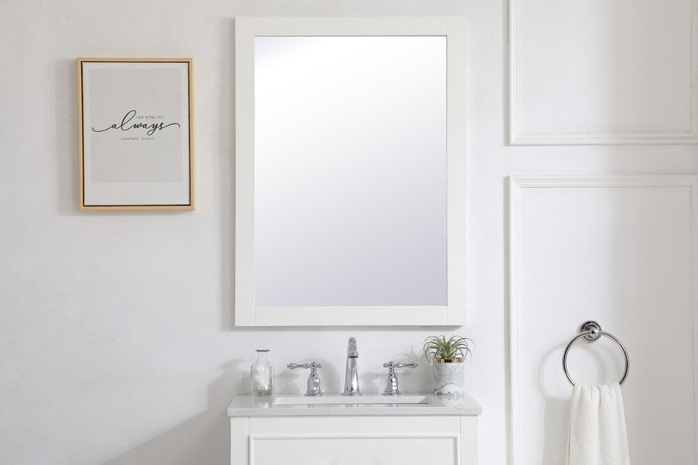 Elegant Furniture & Lighting - Aqua rectangle vanity mirror 24 inch in White - VM22432WH veiw 2