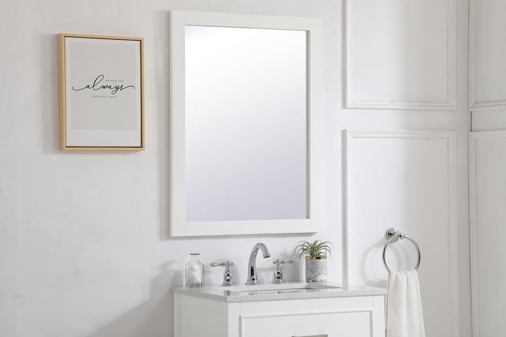 Elegant Furniture & Lighting - Aqua rectangle vanity mirror 24 inch in White - VM22432WH veiw 3