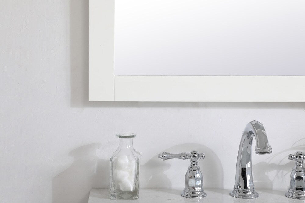 Elegant Furniture & Lighting - Aqua rectangle vanity mirror 24 inch in White - VM22432WH veiw 6