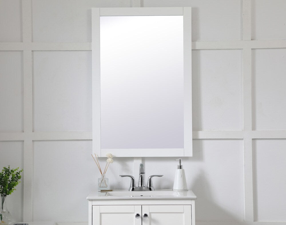 Elegant Furniture & Lighting - Aqua rectangle vanity mirror 24 inch in White - VM22436WH veiw 2
