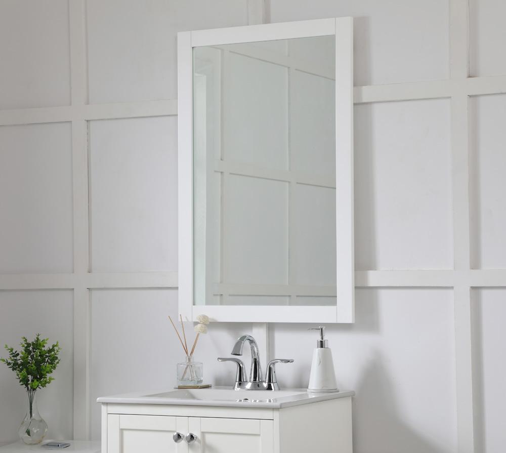 Elegant Furniture & Lighting - Aqua rectangle vanity mirror 24 inch in White - VM22436WH veiw 3
