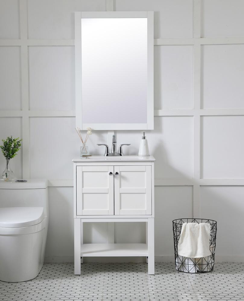 Elegant Furniture & Lighting - Aqua rectangle vanity mirror 24 inch in White - VM22436WH veiw 4