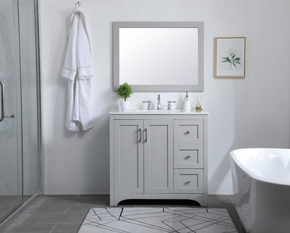 Elegant Furniture & Lighting - Aqua rectangle vanity mirror 27 inch in Grey - VM22736GR veiw 4