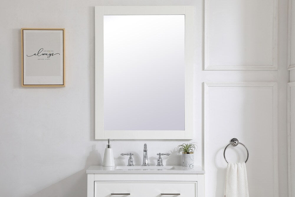 Elegant Furniture & Lighting - Aqua rectangle vanity mirror 27 inch in White - VM22736WH veiw 2