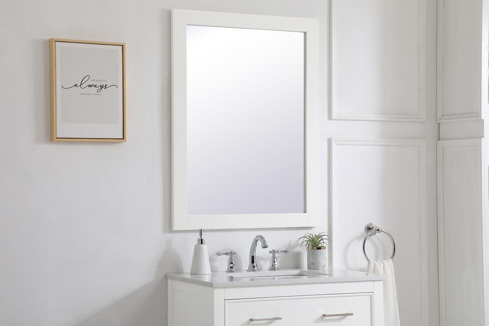 Elegant Furniture & Lighting - Aqua rectangle vanity mirror 27 inch in White - VM22736WH veiw 3