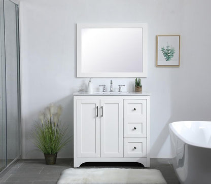 Elegant Furniture & Lighting - Aqua rectangle vanity mirror 27 inch in White - VM22736WH veiw 4