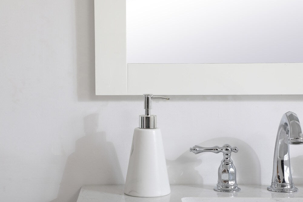 Elegant Furniture & Lighting - Aqua rectangle vanity mirror 27 inch in White - VM22736WH veiw 5