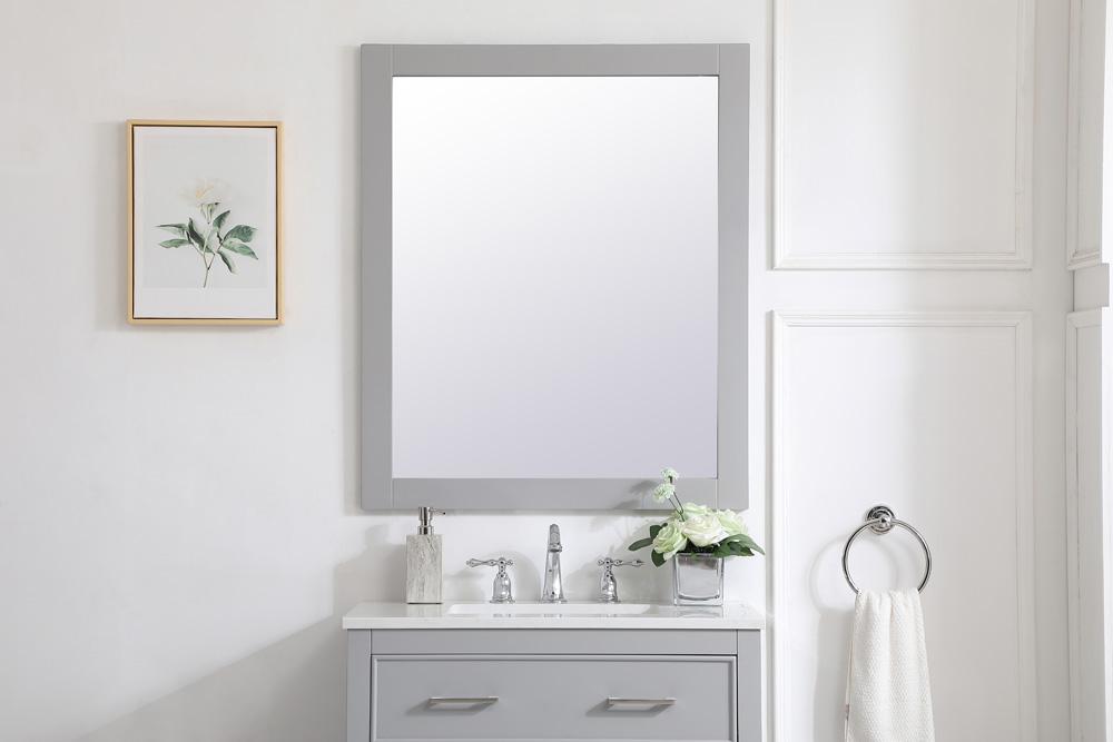 Elegant Furniture & Lighting - Aqua rectangle vanity mirror 30 inch in Grey - VM23036GR veiw 2