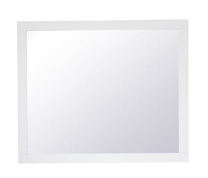Elegant Furniture & Lighting - Aqua rectangle vanity mirror 30 inch in White - VM23036WH veiw 1