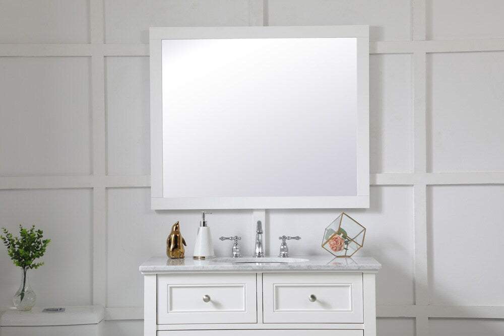 Elegant Furniture & Lighting - Aqua rectangle vanity mirror 30 inch in White - VM23036WH veiw 2