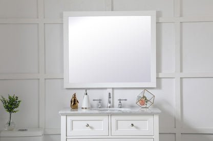 Elegant Furniture & Lighting - Aqua rectangle vanity mirror 30 inch in White - VM23036WH veiw 2