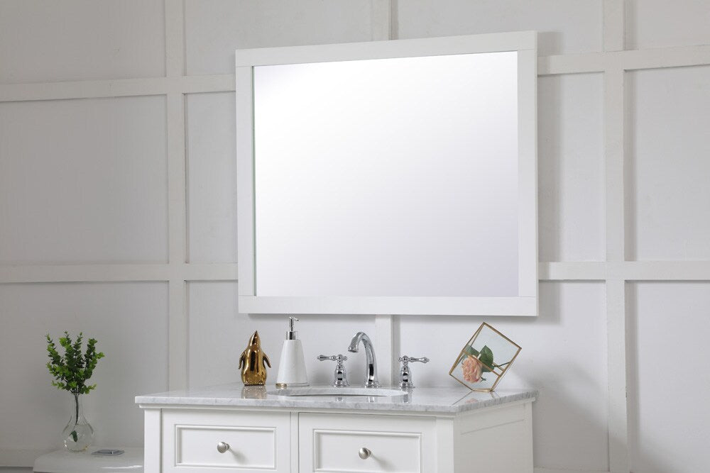 Elegant Furniture & Lighting - Aqua rectangle vanity mirror 30 inch in White - VM23036WH veiw 3
