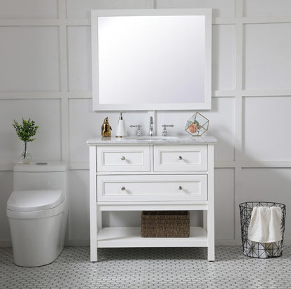 Elegant Furniture & Lighting - Aqua rectangle vanity mirror 30 inch in White - VM23036WH veiw 4