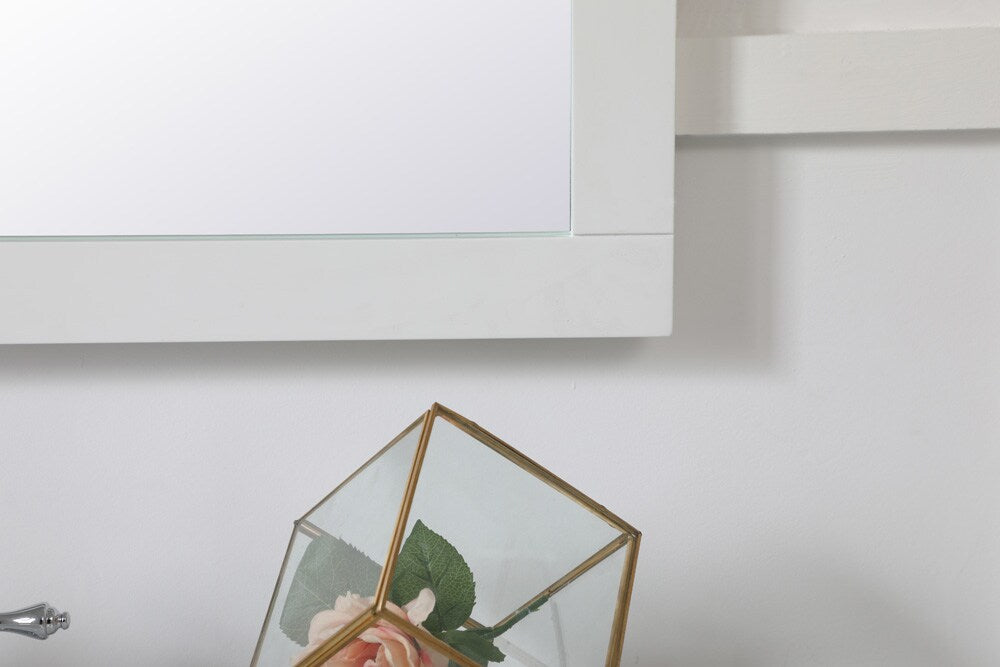 Elegant Furniture & Lighting - Aqua rectangle vanity mirror 30 inch in White - VM23036WH veiw 6
